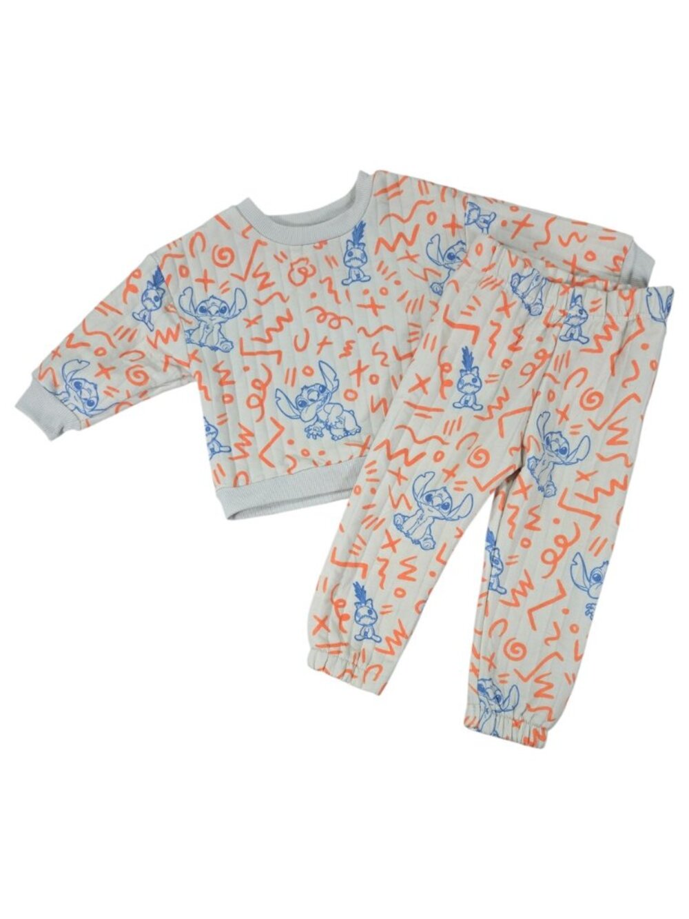 Disney Baby 18M Lilo Stitch Doodle Print Quilted Sweatsuit Set Cozy Warm Winter